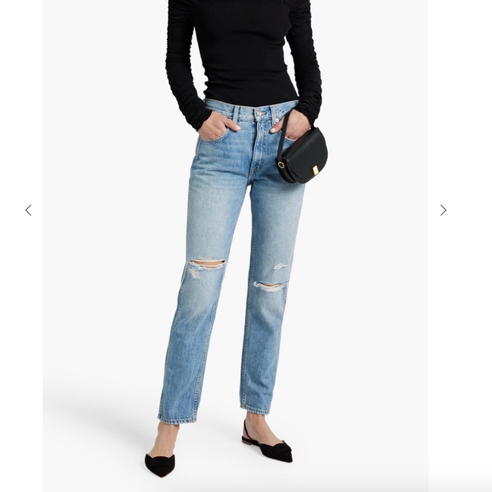 Slvrlake Virgina Slim Straight Leg High Rise Jeans in Crossroads
